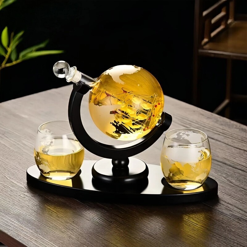 Home Bar Set - 장식용 지구본 와인 디캔터 세트, 가정용