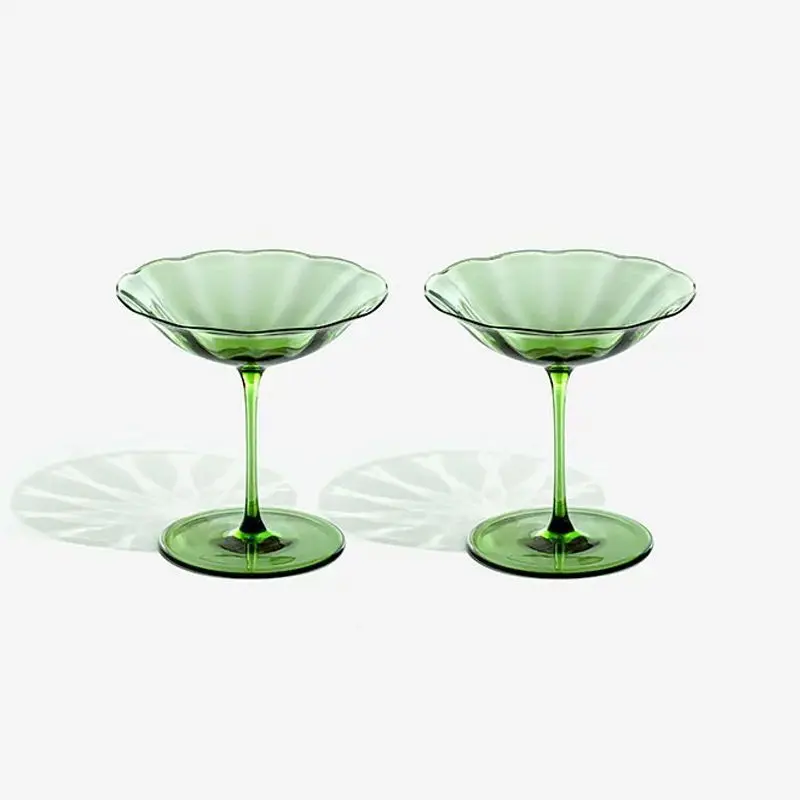 북유럽 레트로 플라워 크리스탈 와인잔 세트, 골지 무늬 - Home Bar Set 리뷰 및 가격